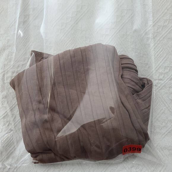 Bobi Los Angelos rib knit button up shirt size small Brown business casual - Picture 9 of 9